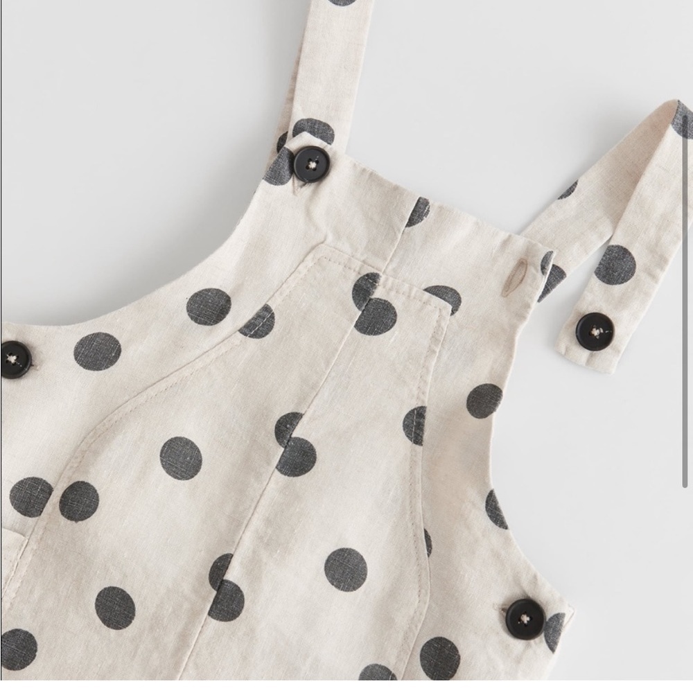 ZARA KIDS POLKA DOT LINEN JUMPSUIT 2/3Y - Picture 3 of 6